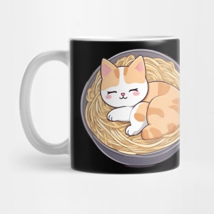 Cute cat sleeping with noodle Mug